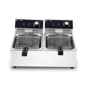 Friteuse électrique à poser professionnelle 6 + 6 Litres (230V) IDEAL - GOLDINOX