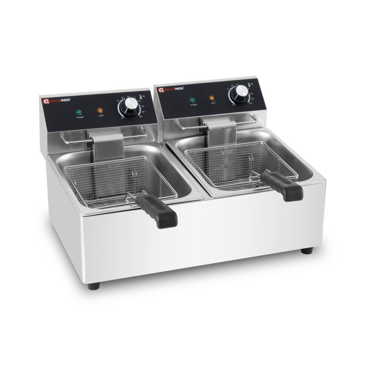 Friteuse électrique à poser professionnelle 6 + 6 Litres (230V) IDEAL - GOLDINOX