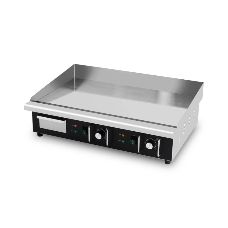 Plancha en acier lisse chromée électrique professionnelle 735x525 mm (400V) PREMIUM - GOLDINOX