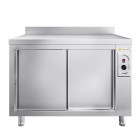 Meuble bas inox chauffant 1000 x 600 mm adossée PREMIUM / GOLDINOX