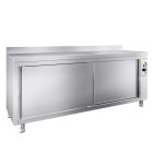 Meuble bas inox chauffant 2000 x 600 mm adossée PREMIUM / GOLDINOX