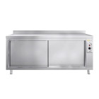 Meuble bas inox chauffant 2000 x 600 mm adossée PREMIUM / GOLDINOX