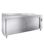 Meuble bas inox chauffant 1800 x 700 mm adossée PREMIUM / GOLDINOX