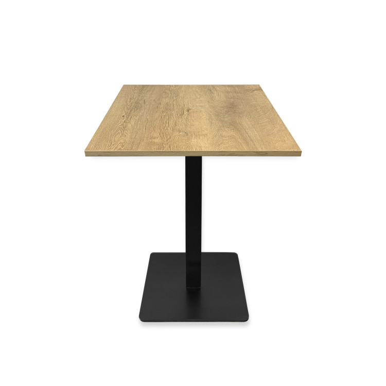 Table complète 60x60 cm Chêne avec pied de table noir / GOLDINOX