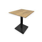 Table complète 60x60 cm Chêne avec pied de table noir / GOLDINOX