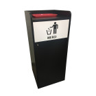 Lot de 4 Poubelles snack en bois noir 100L