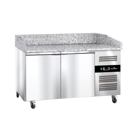 Meuble à pizza réfrigéré Tropicalisée avec granit 2 portes PREMIUM - GOLDINOX