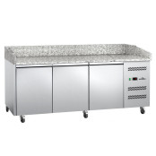 Meuble à pizza réfrigéré Tropicalisée avec granit 3 portes IDEAL - GOLDINOX