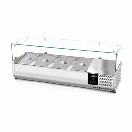 Vitrine à ingrédients réfrigérée 1200x395mm (4x GN1/3) PREMIUM - GOLDINOX