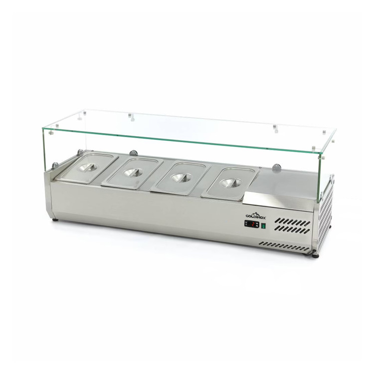 Vitrine à ingrédients réfrigérée 1200x395mm (4x GN1/3) IDEAL - GOLDINOX