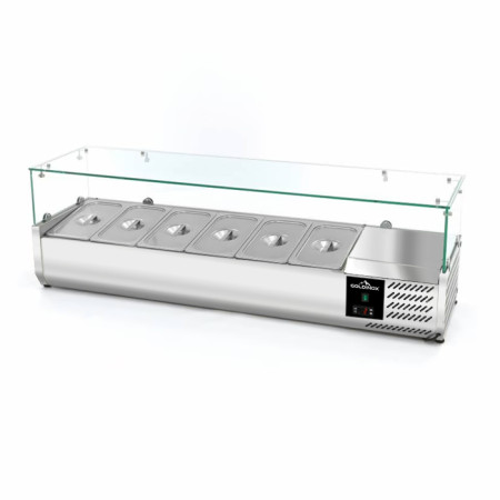Vitrine à ingrédients réfrigérée 1500x395mm (6x GN1/3) PREMIUM - GOLDINOX