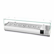 Vitrine à ingrédients réfrigérée 1600x395mm (7x GN1/3) PREMIUM - GOLDINOX