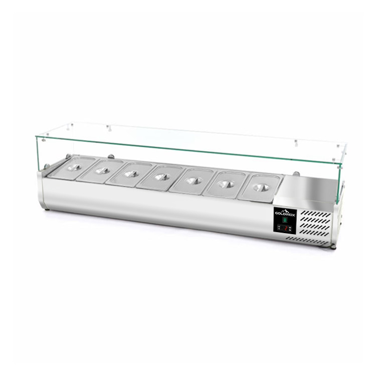 Vitrine à ingrédients réfrigérée 1600x395mm (7x GN1/3) PREMIUM - GOLDINOX