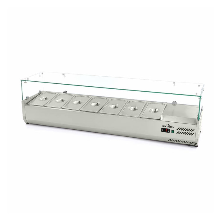 Vitrine à ingrédients réfrigérée 1600x395mm (7x GN1/3) IDEAL - GOLDINOX