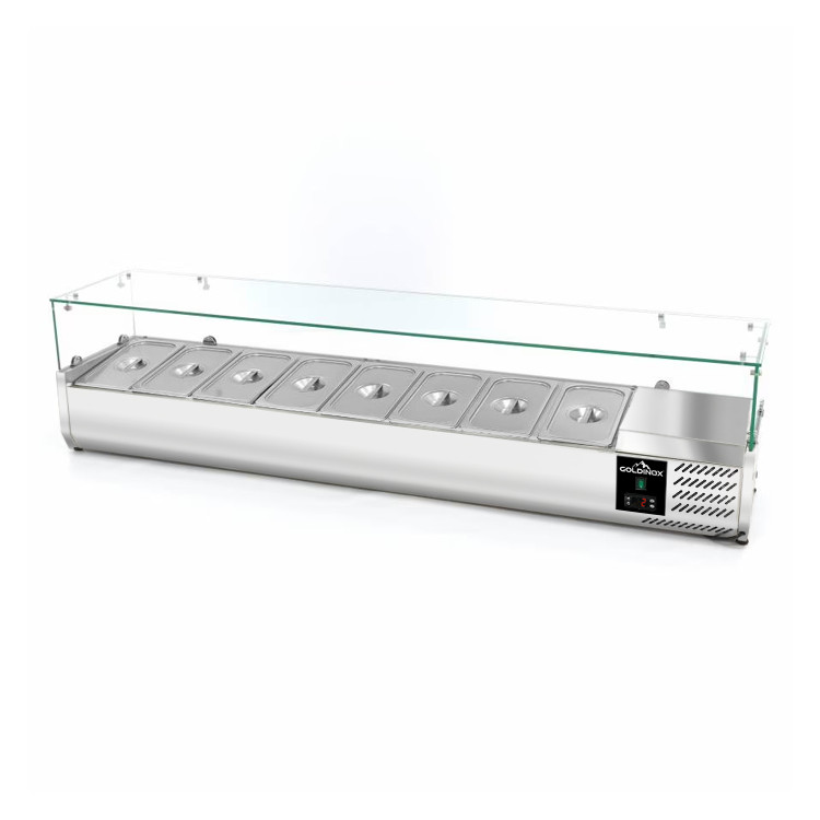 Vitrine à ingrédients réfrigérée 1800x395mm (8x GN1/3) PREMIUM - GOLDINOX