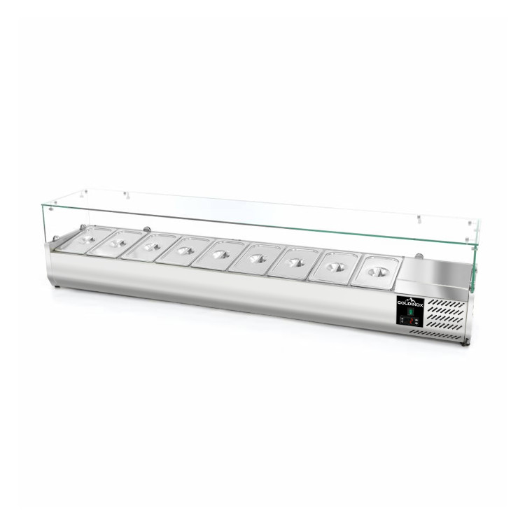 Vitrine à ingrédients réfrigérée 2000x395mm (9x GN1/3) PREMIUM - GOLDINOX