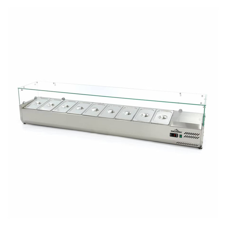 Vitrine à ingrédients réfrigérée 2000x395mm (9x GN1/3) IDEAL - GOLDINOX