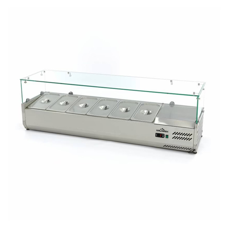 Vitrine à ingrédients réfrigérée 1400x335mm (6x GN1/4) IDEAL - GOLDINOX