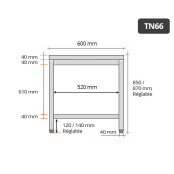 Table inox 600 x 600 mm / GOLDINOX