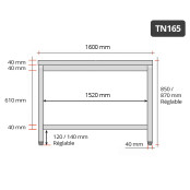 Table inox 1600 x 500 mm / GOLDINOX