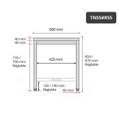 Table inox 500 x 500 mm avec renfort / GOLDINOX | Enlèvement entrepôt