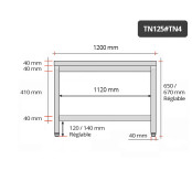 Table inox soubassement 1200 x 500 mm / GOLDINOX