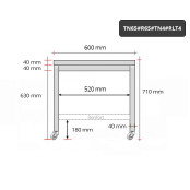 Table inox soubassement 600 x 500 mm avec renfort sur roulettes / GOLDINOX