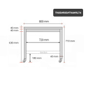 Table inox soubassement 800 x 500 mm avec renfort sur roulettes / GOLDINOX