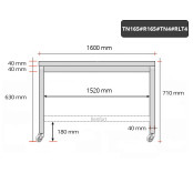 Table inox soubassement 1600 x 500 mm avec renfort sur roulettes / GOLDINOX