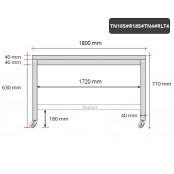 Table inox soubassement 1800 x 500 mm avec renfort sur roulettes / GOLDINOX