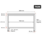 Table inox 2000 x 600 mm PREMIUM / GOLDINOX