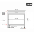 Table inox 700 x 600 mm adossée PREMIUM / GOLDINOX