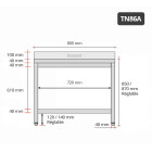 Table inox 800 x 600 mm adossée PREMIUM / GOLDINOX