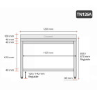 Table inox 1200 x 600 mm adossée PREMIUM / RESTONOBLE