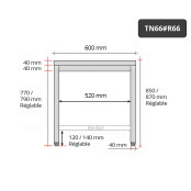 Table inox 600 x 600 mm avec renfort PREMIUM / GOLDINOX