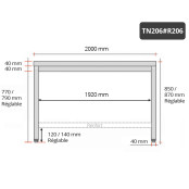 Table inox 2000 x 600 mm avec renfort PREMIUM / GOLDINOX