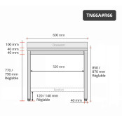 Table inox 600 x 600 mm adossée avec renfort PREMIUM / GOLDINOX