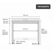 Table inox 700 x 600 mm adossée avec renfort PREMIUM / GOLDINOX