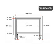 Table inox soubassement 1000 x 600 mm sur roulettes / GOLDINOX 