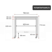 Table inox soubassement 700 x 600 mm avec renfort sur roulettes / GOLDINOX 