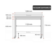 Table inox soubassement 1200 x 600 mm adossée avec renfort sur roulettes / GOLDINOX 