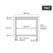 Table inox 600 x 700 mm PREMIUM / GOLDINOX 