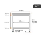 Table inox 700 x 700 mm PREMIUM / GOLDINOX 