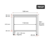 Table inox 1200 x 700 mm PREMIUM / GOLDINOX