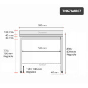 Table inox 600 x 700 mm adossée avec renfort / GOLDINOX