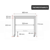 Table inox soubassement 600 x 700 mm avec renfort sur roulettes / GOLDINOX 