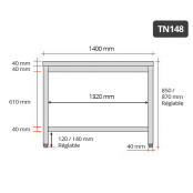 Table inox 1400 x 800 mm / GOLDINOX