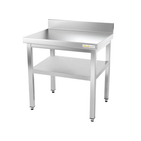 Table inox 800 x 600 mm adossée PREMIUM / GOLDINOX