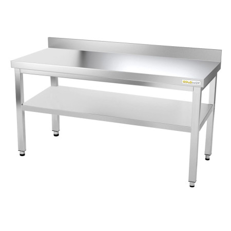 Table inox 1400 x 700 mm adossée PREMIUM / GOLDINOX