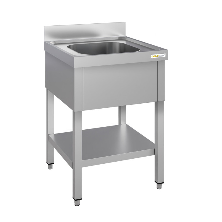 Plonge inox 1 bac - 600 x 600 mm ECO / GOLDINOX